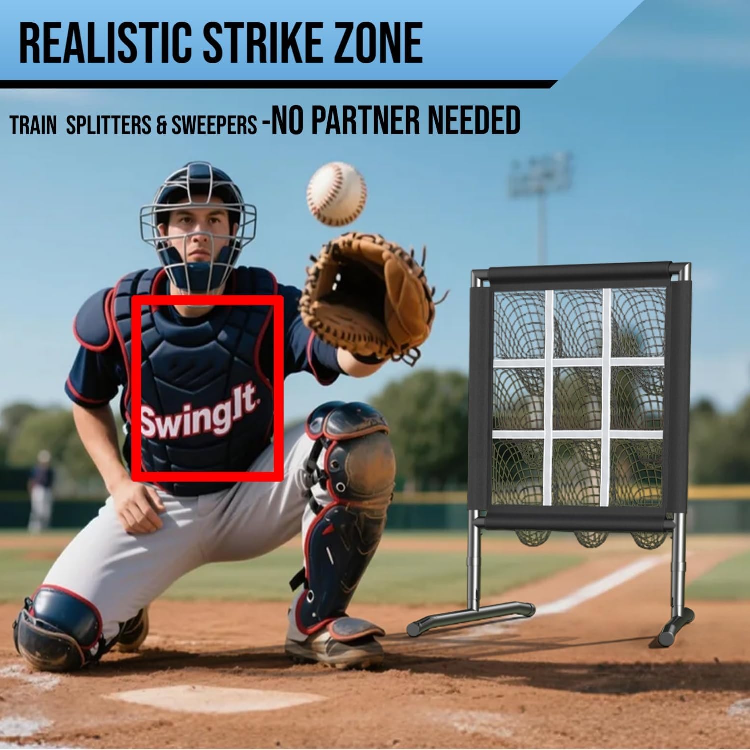 SwingIt pitching net can improve your pitching accuracy, it's perfect for practicing various shots.