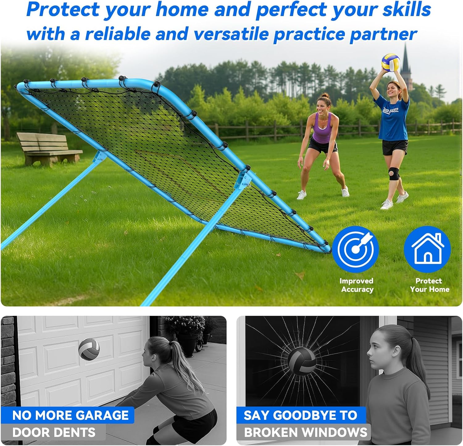 Our volleyball rebounder bounce back net features easy assembly and disassembly with clear volleyball rebounder instructions. It folds easily for storage and is user-friendly for coaches and players. Perfect for dynamic and efficient training