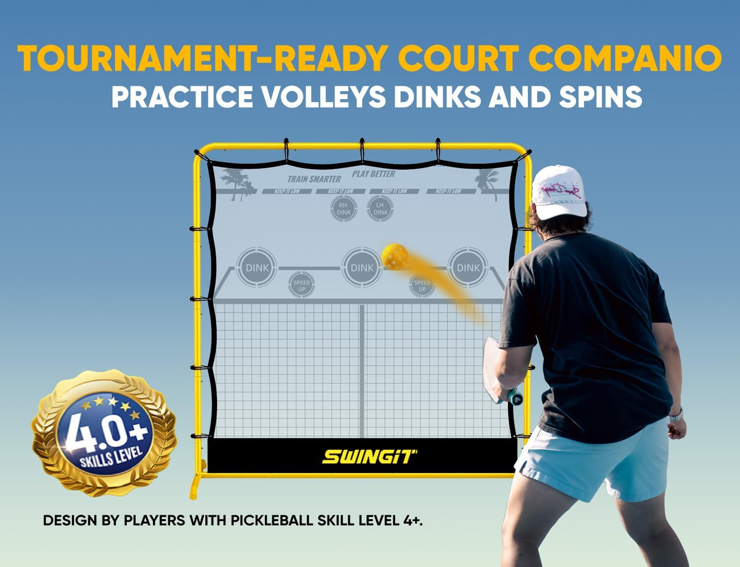 Turn your practice into a lively social event with our 2-in-1 rebounder and net! Challenge friends or family to fast-paced games like "Target Rally" (hit the rebounder’s zones for points)